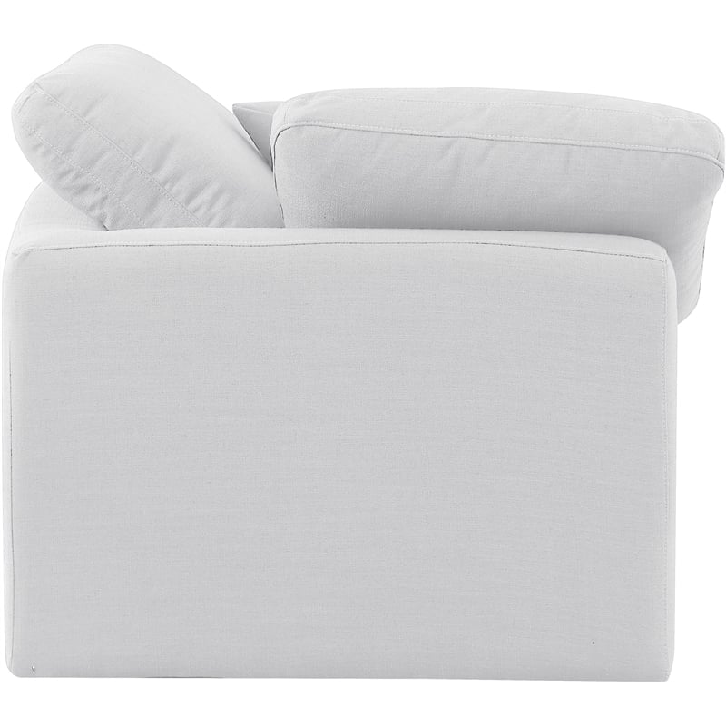 Bowery Hill Contemporary Durable Fabric Corner Chair in White