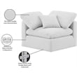 Bowery Hill Contemporary Durable Fabric Corner Chair in White
