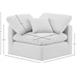 Bowery Hill Contemporary Durable Fabric Corner Chair in White