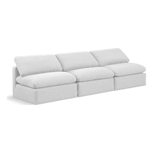 Bowery Hill Contemporary 105&quot Upholstered Fabric Modular Sofa in White