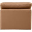 Bowery Hill Contemporary Vegan Leather Armless Chair in Cognac Orange