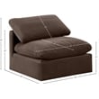 Bowery Hill Contemporary Durable Velvet Armless Chair in Brown