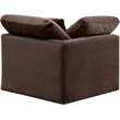 Bowery Hill Contemporary Durable Velvet Corner Chair in Brown
