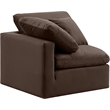 Bowery Hill Contemporary Durable Velvet Corner Chair in Brown