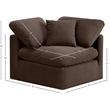 Bowery Hill Contemporary Durable Velvet Corner Chair in Brown