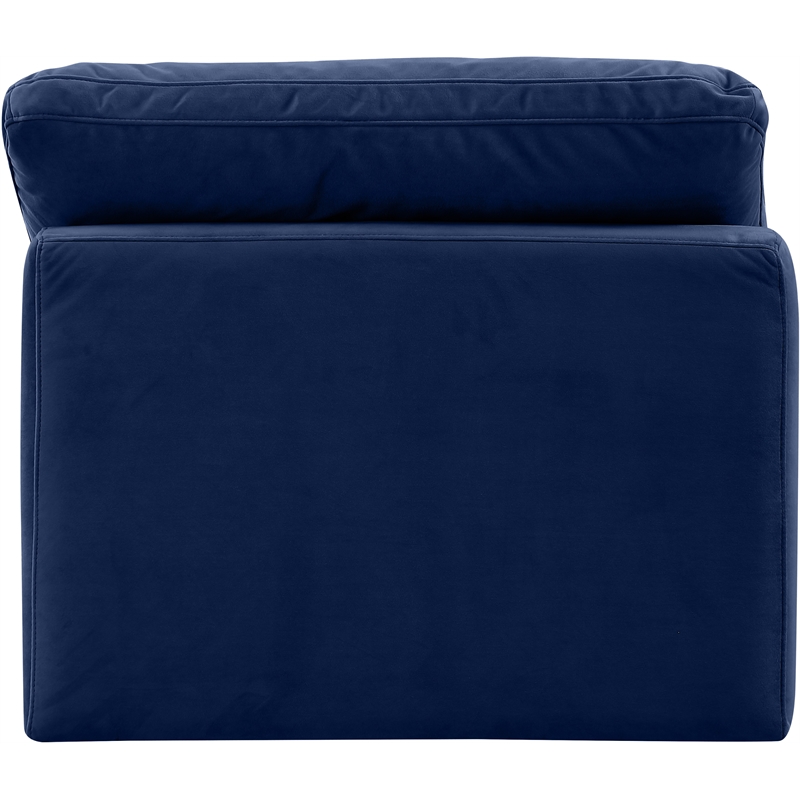 Bowery Hill Contemporary Durable Velvet Armless Chair in Navy