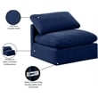 Bowery Hill Contemporary Durable Velvet Armless Chair in Navy