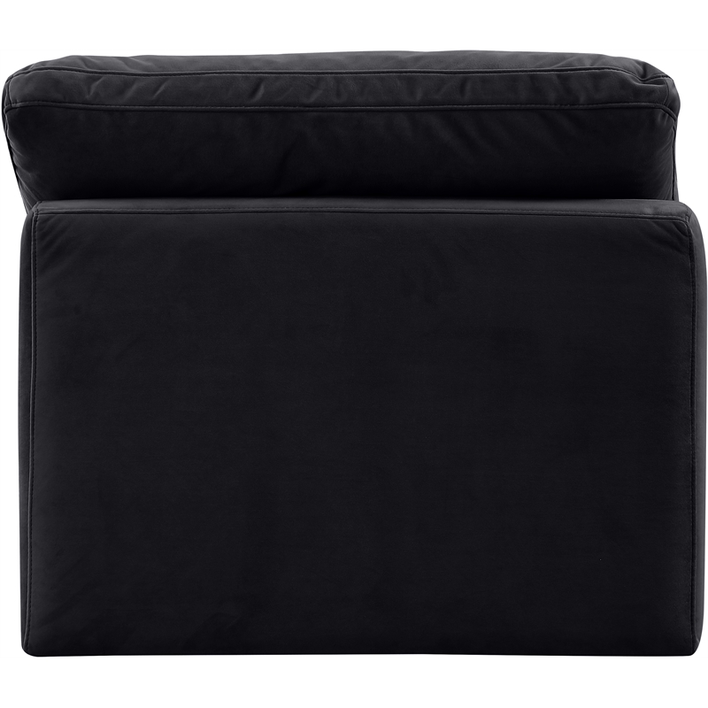 Bowery Hill Contemporary Durable Velvet Armless Chair in Black