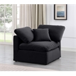 Bowery Hill Contemporary Durable Velvet Corner Chair in Black