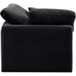 Bowery Hill Contemporary Durable Velvet Corner Chair in Black