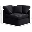 Bowery Hill Contemporary Durable Velvet Corner Chair in Black