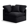 Bowery Hill Contemporary Durable Velvet Corner Chair in Black