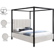 Bowery Hill Contemporary Rich Grey Boucle Durable Fabric Queen Bed