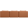 Bowery Hill Contemporary Cognac Vegan Leather 3-Piece Modular Sofa