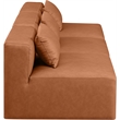 Bowery Hill Contemporary Cognac Vegan Leather 3-Piece Modular Sofa