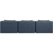 Bowery Hill Contemporary Navy Blue Vegan Leather 3-Piece Modular Sofa