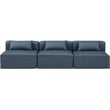 Bowery Hill Contemporary Navy Blue Vegan Leather 3-Piece Modular Sofa