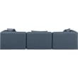 Bowery Hill Contemporary Navy Blue Vegan Leather 3-Piece Modular Sofa