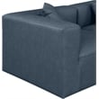 Bowery Hill Contemporary Navy Blue Vegan Leather 3-Piece Modular Sofa