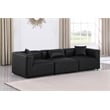 Bowery Hill Contemporary Black Vegan Leather 3-Piece Modular Sofa