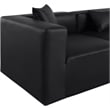 Bowery Hill Contemporary Black Vegan Leather 3-Piece Modular Sofa