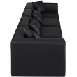 Bowery Hill Contemporary Black Vegan Leather 4-Piece Modular Sofa