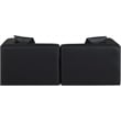 Bowery Hill Contemporary Black Vegan Leather 2-Piece Modular Sofa