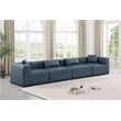 Bowery Hill Contemporary Navy Blue Vegan Leather 4-Piece Modular Sofa