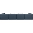 Bowery Hill Contemporary Navy Blue Vegan Leather 4-Piece Modular Sofa