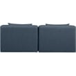 Bowery Hill Contemporary Navy Blue Vegan Leather 2-Piece Modular Sofa