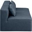 Bowery Hill Contemporary Navy Blue Vegan Leather 2-Piece Modular Sofa