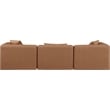 Bowery Hill Contemporary Brown Vegan Leather 3-Piece Modular Sofa