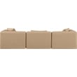 Bowery Hill Contemporary Tan Vegan Leather 3-Piece Modular Sofa