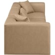 Bowery Hill Contemporary Tan Vegan Leather 3-Piece Modular Sofa