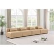 Bowery Hill Contemporary Tan Vegan Leather 4-Piece Modular Sofa