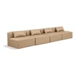 Bowery Hill Contemporary Tan Vegan Leather 4-Piece Modular Sofa