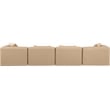 Bowery Hill Contemporary Tan Vegan Leather 4-Piece Modular Sofa