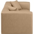 Bowery Hill Contemporary Tan Vegan Leather 2-Piece Modular Sofa