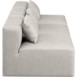 Bowery Hill Contemporary Cream Vegan Leather 3-Piece Modular Sofa