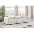 Bowery Hill Contemporary Cream Vegan Leather 3-Piece Modular Sofa