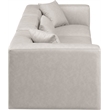 Bowery Hill Contemporary Cream Vegan Leather 3-Piece Modular Sofa