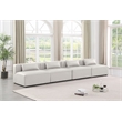 Bowery Hill Contemporary Cream Vegan Leather 4-Piece Modular Sofa
