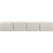 Bowery Hill Contemporary Cream Vegan Leather 4-Piece Modular Sofa
