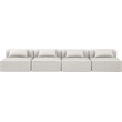 Bowery Hill Contemporary Cream Vegan Leather 4-Piece Modular Sofa