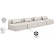 Bowery Hill Contemporary Cream Vegan Leather 4-Piece Modular Sofa