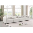 Bowery Hill Contemporary Cream Vegan Leather 4-Piece Modular Sofa