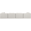 Bowery Hill Contemporary Cream Vegan Leather 4-Piece Modular Sofa