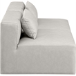 Bowery Hill Contemporary Cream Vegan Leather 2-Piece Modular Sofa