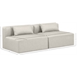Bowery Hill Contemporary Cream Vegan Leather 2-Piece Modular Sofa