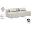Bowery Hill Contemporary Cream Vegan Leather 2-Piece Modular Sofa
